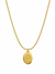 Gold Oval Script Royal Cipher Gold Plated Necklace