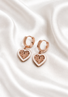 Rose Gold Heart Bloom Hoops