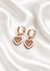 Rose Gold Heart Bloom Hoops
