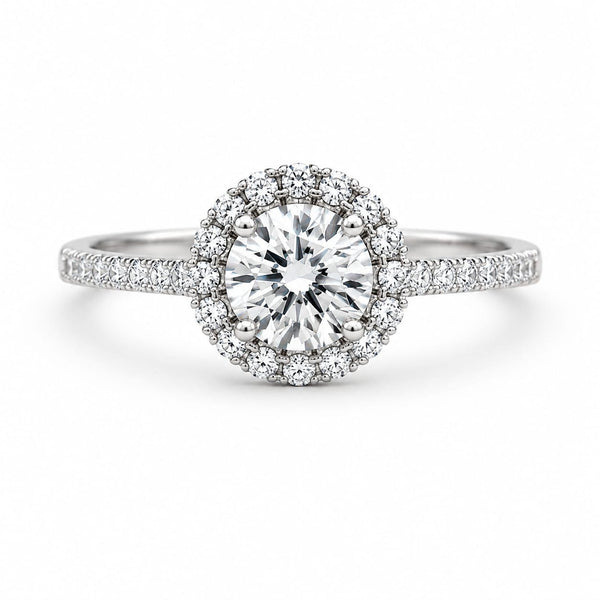Halo Brilliance Silver Plated Ring