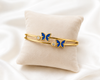 Azure Butterfly Dual-Band Bracelet