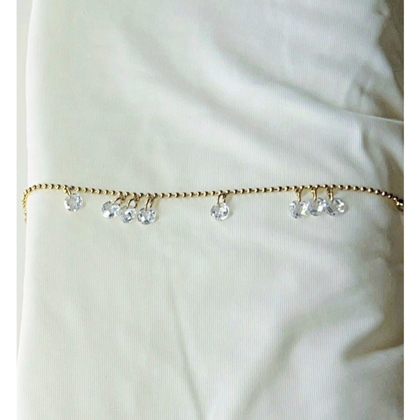 Crystal Minimal Classy Chain 18k Gold Plated Bracelet