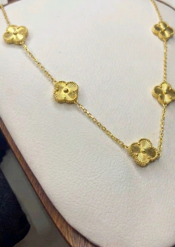 Golden Magic Premium Clover Gold Plated Necklace