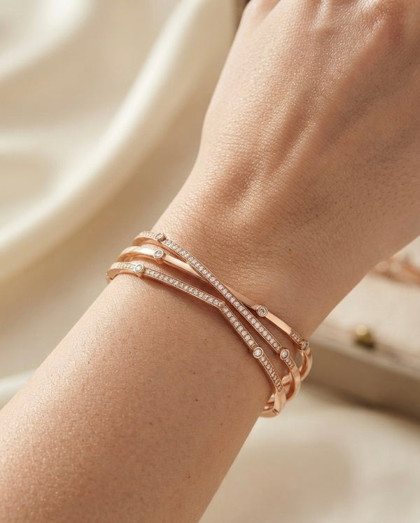 The Lumina Tri-Band Crossover Bangle
