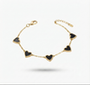 The Black Heart Charm Chain Bracelet