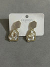 Mosaic Hexagon Gemstone Drop Earrings