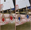 Sapphire Geometric Dangle Earrings