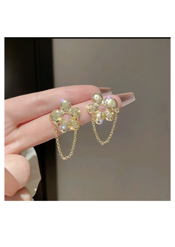 Luna Blossom Chain Earrings