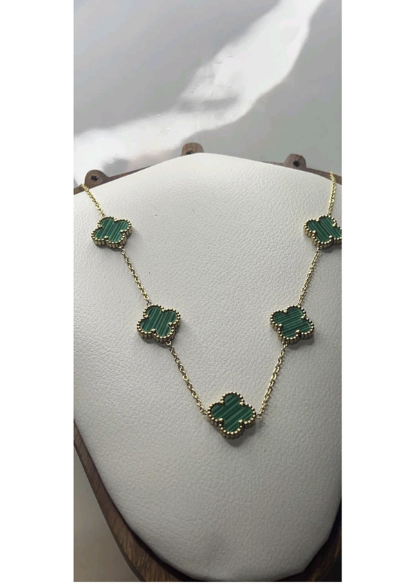 Premium Green Clover Station Necklace☘️