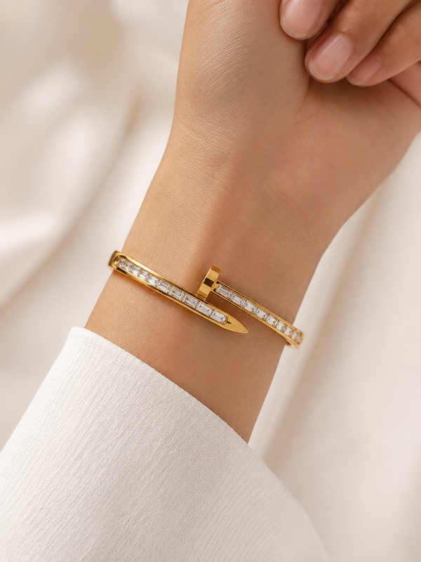 Radiant Crystal Studded Nail Bracelet