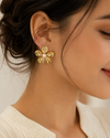 VIVA Pearl Floral Statement Earrings
