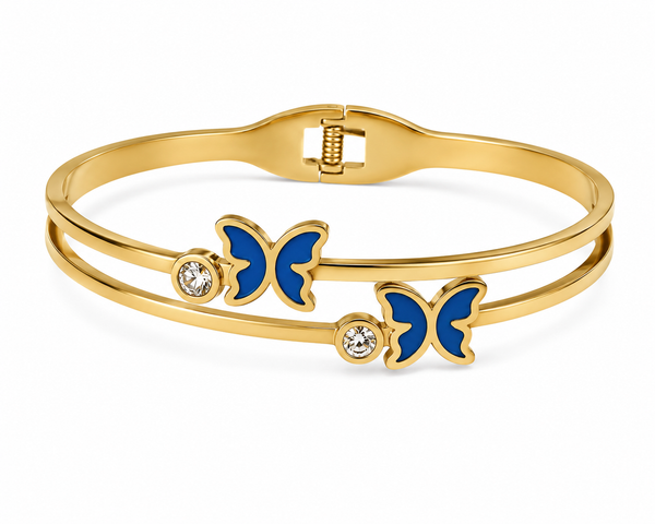 Azure Butterfly Dual-Band Bracelet