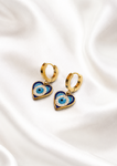 Evil Eye Heart Luxe Hoops