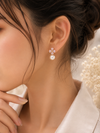 Emerald Bloom Pearl Earrings