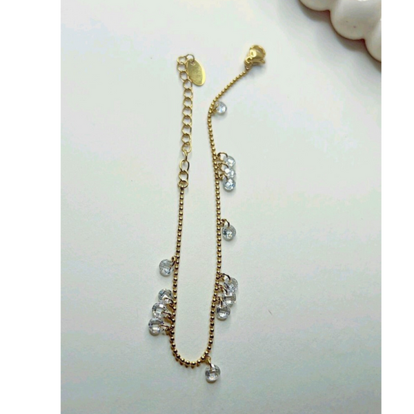 Crystal Minimal Classy Chain 18k Gold Plated Bracelet