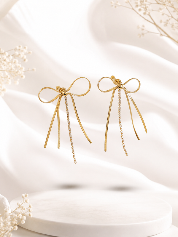 Celeste Bow Luxe Crystal Drop Earrings