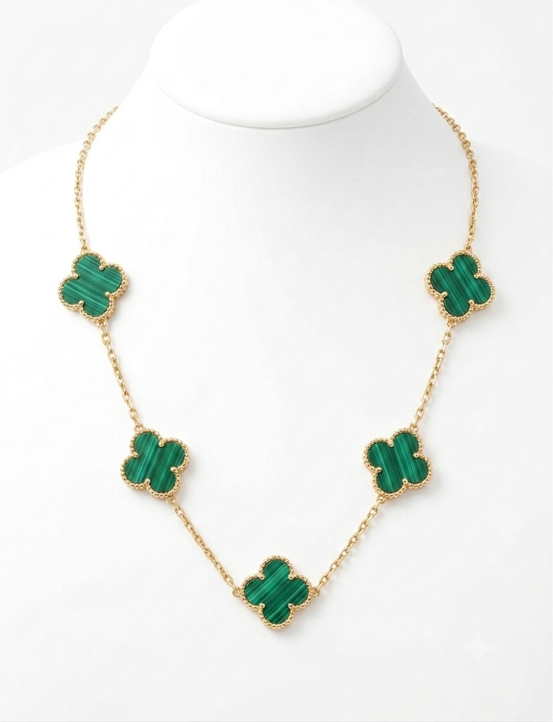 Premium Green Clover Station Necklace☘️