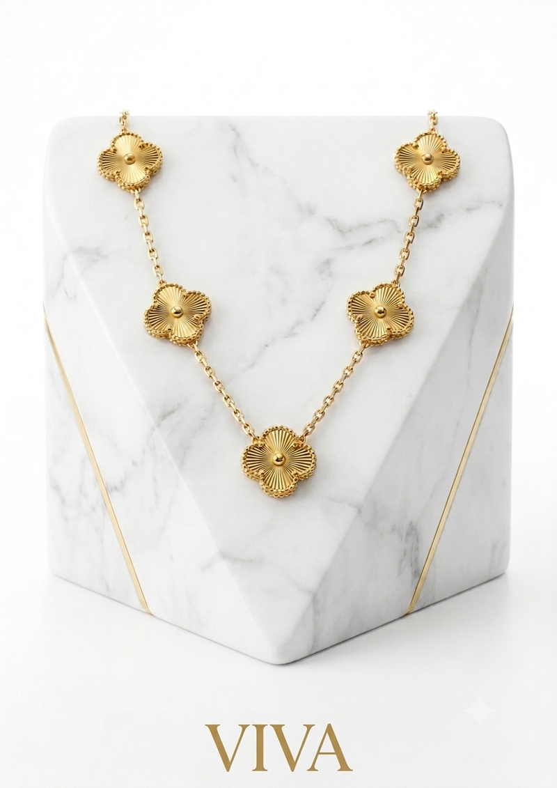 Golden Magic Premium Clover Gold Plated Necklace