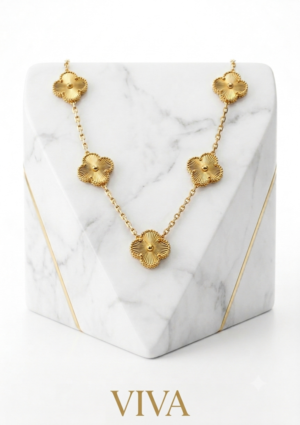 Golden Magic Premium Clover Gold Plated Necklace