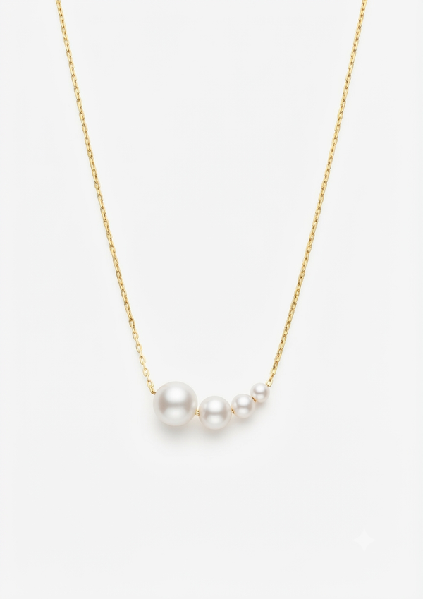 4 Pearl Story Gold Plated Necklace