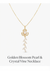 Golden Blossom Pearl & Crystal Vine Necklace
