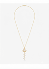 Golden Blossom Pearl & Crystal Vine Necklace