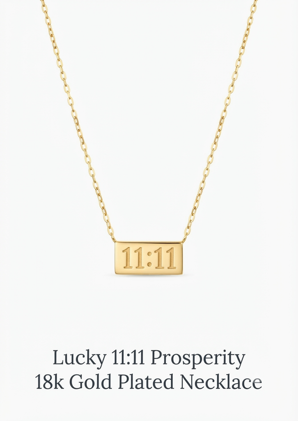 Lucky 11:11 Prosperity 18k Gold Plated Necklace