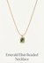 Emerald Elixir Beaded Gold Plated Necklace