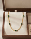 Emerald Radiance Herringbone Necklace