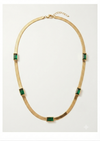 Emerald Radiance Herringbone Necklace