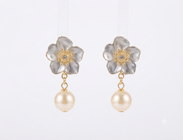 Petal Pearl Serenity Drop Earrings