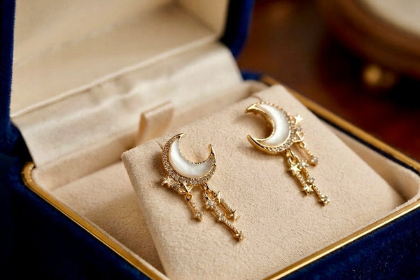 Moon & Stardust Drop Earrings