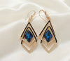 Sapphire Geometric Dangle Earrings