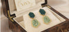 Mosaic Hexagon Gemstone Drop Earrings