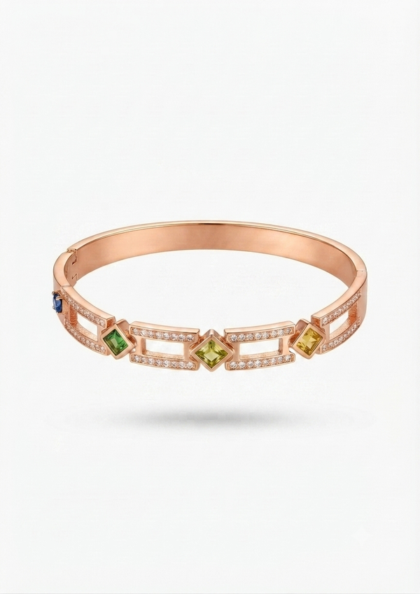 Prism Gemstone Statement Rose Gold Bracelet