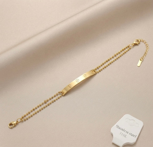 Lux Cartier Bar Sleek Chain Bracelet