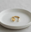 Gold Plated Pearl Cuff Ring