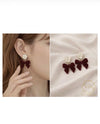 Royal Velvet Red Bow Earrings