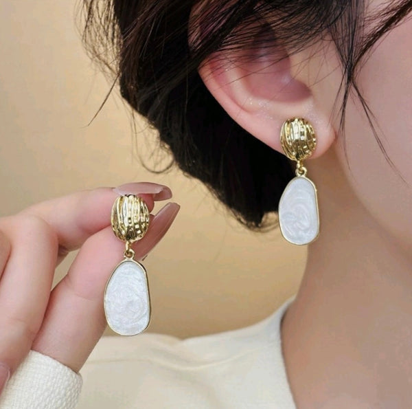 Luminous Oval Alloy Korean Earrings