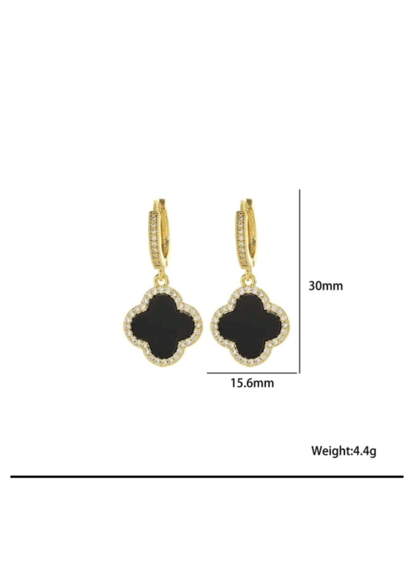 Elysian Noir CloverHuggie Alloy Earrings