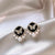Radiant Obsidian Butterfly Earrings with Pearls earring