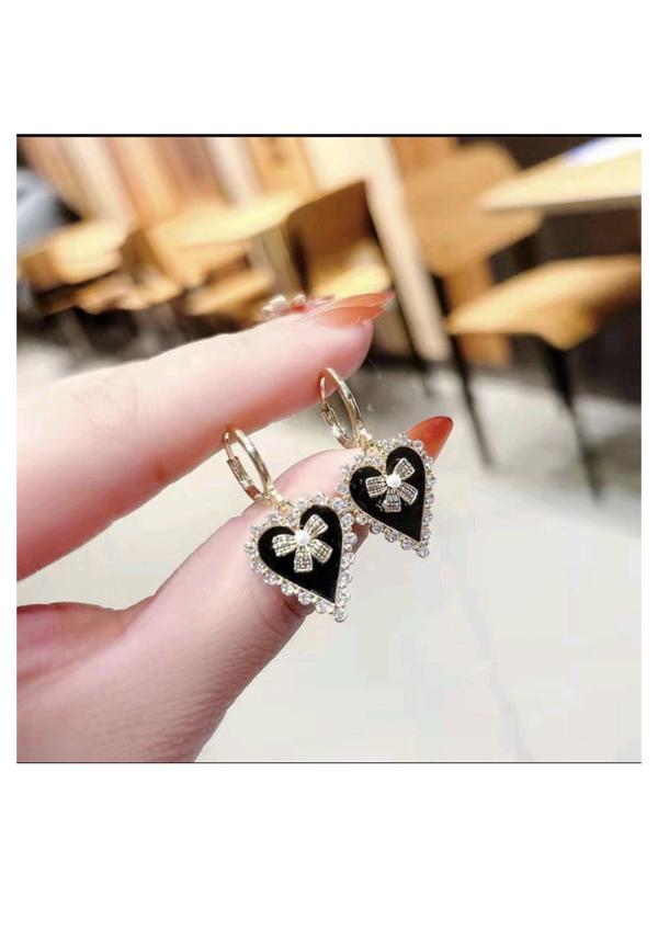 Victoria's Secret Black Enamel Hoops