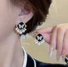 Radiant Obsidian Butterfly Earrings with Pearls earring