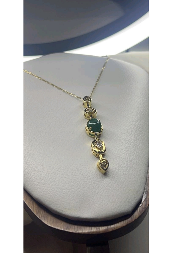 Emerald Linear Droplet Luxe Necklace