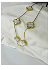 Signature White Clover Range Anti Tarnish 18k gold plated necklace