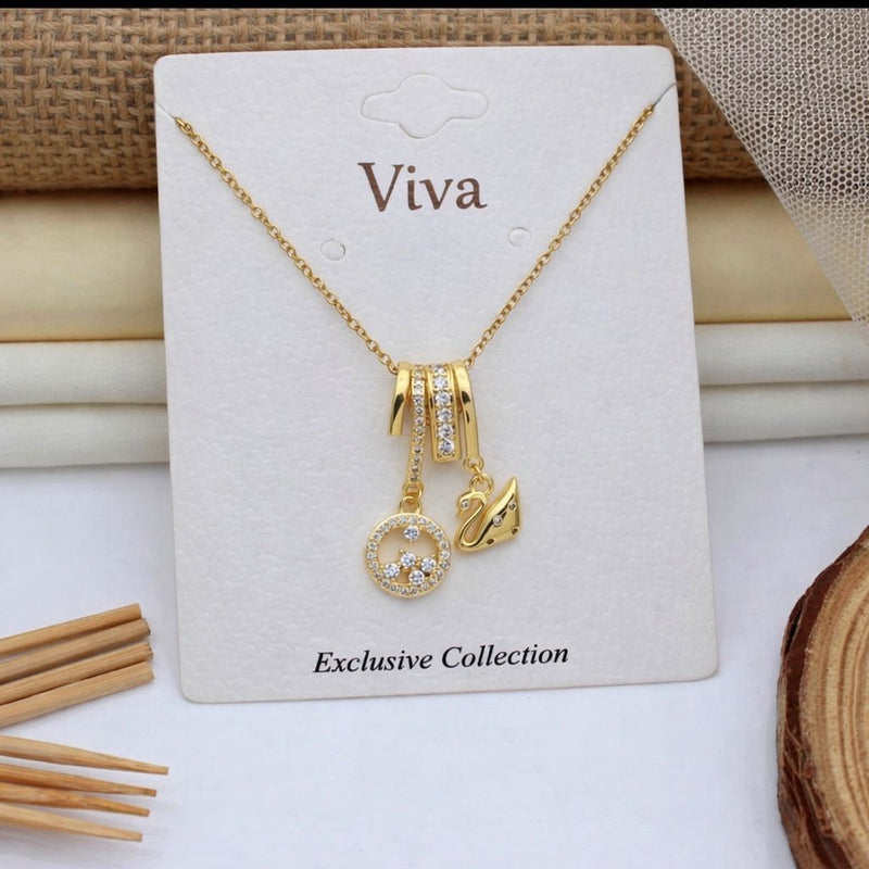 The Serene Swan Trio Luxurious 18k Gold Plated Necklace