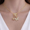 Fluttering Aurora Charm Luxurious 18k Gold Plated Necklace